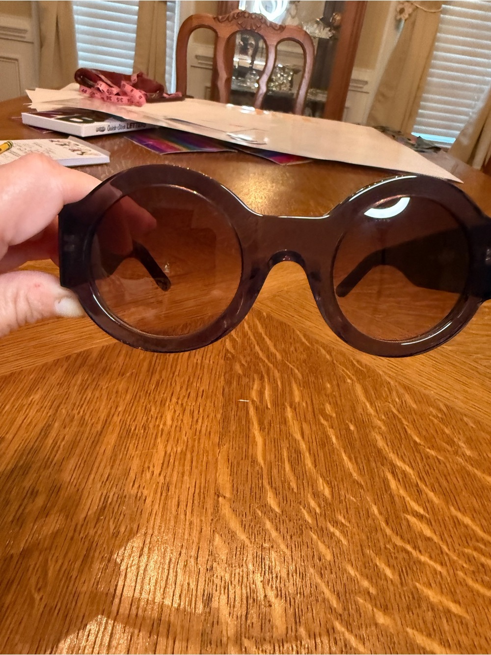 Etro Havana Round Sunglasses in Dark Brown